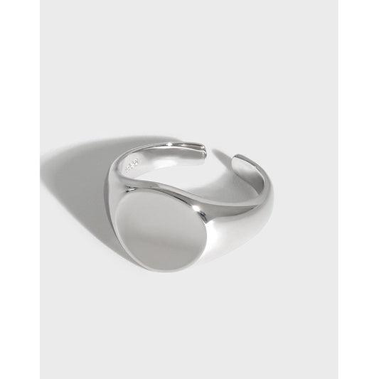 Bold Round Signet Open Ring